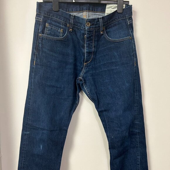 Rag & Bone Indigo Slim Straight Leg Selvedge Raw Denim Size 32 - Picture 1 of 7